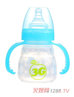 小苹果母感硅胶奶瓶150ML蓝色