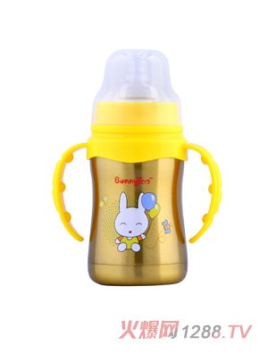 Bunnytoo不锈钢保温奶瓶180ml黄色