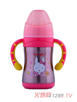 Bunnytoo不锈钢保温奶瓶220ml粉色