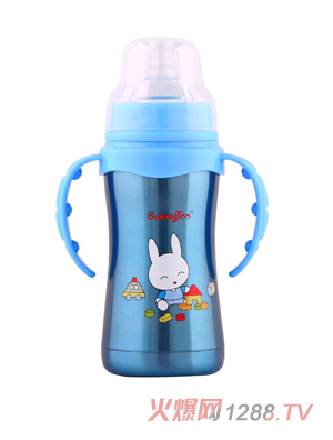 Bunnytoo不锈钢保温奶瓶240ml蓝色