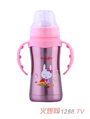 Bunnytoo不锈钢保温奶瓶240ml粉色
