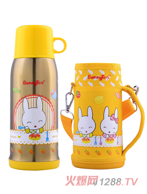 Bunnytoo學(xué)生保溫水壺600ml黃色
