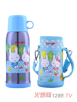 Bunnytoo學(xué)生保溫水壺600ml藍色