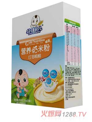 好佳贝儿红枣核桃盒装营养奶米粉