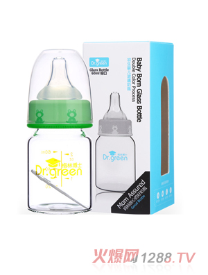 格林博士标口初生yinge玻璃奶瓶60ML绿色
