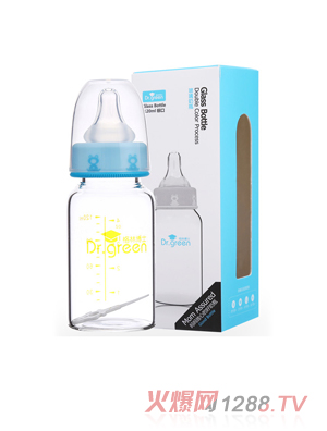 格林博士标口玻璃奶瓶120ML蓝色