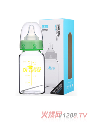 格林博士标口玻璃奶瓶120ML绿色