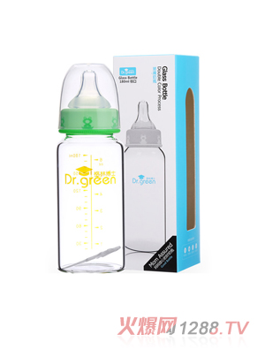 格林博士标口玻璃奶瓶180ML绿色