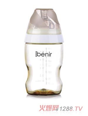 清素250ml宽口PPSU奶瓶配中流量奶嘴-金色