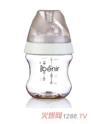 清素130ml宽口PPSU奶瓶配慢流量奶嘴-金色