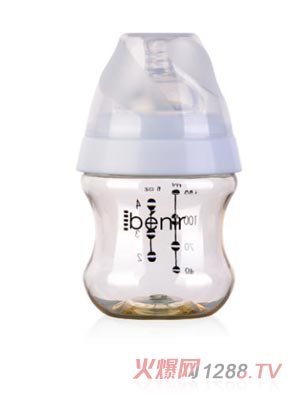 清素130ml宽口PPSU奶瓶配慢流量奶嘴-白色