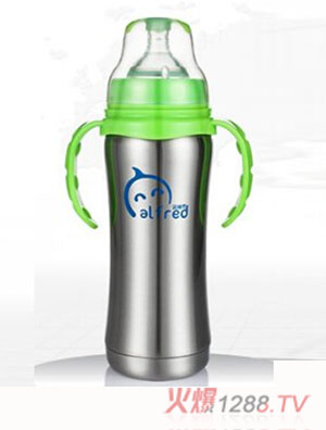 蓝精灵不锈钢保温奶瓶