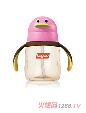 Logao（乐高）PPSU企鹅吸管水杯