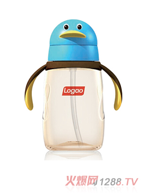 Logao（乐高）PPSU企鹅吸管水杯