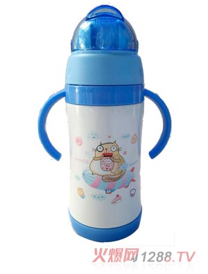 好乐婴蓝色卡通水杯