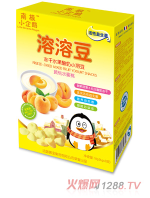 南极小企鹅黄桃水蜜桃溶溶豆