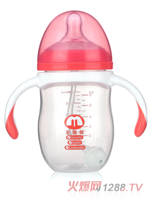 美凯蒂PP奶瓶180ML红色