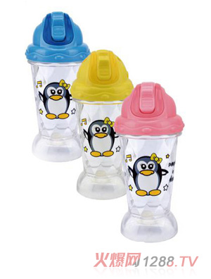 阳光兔企鹅透明杯240ML