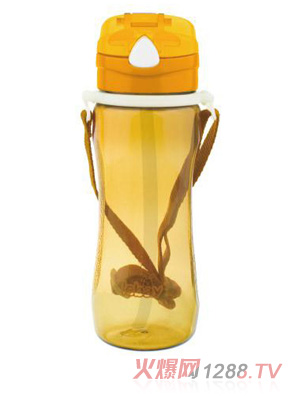 阳光兔吸管水壶560ML橙色