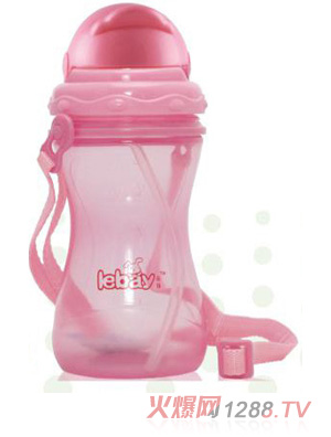阳光兔企鹅吸管水壶360ML粉色
