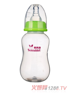 阳光兔新生儿210ML标口奶瓶绿色