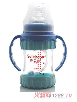 帅贝比奶瓶180ML感温-蓝