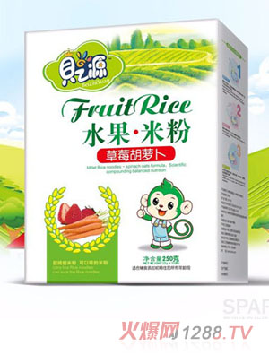 貝之源水果米粉盒裝-草莓胡蘿卜
