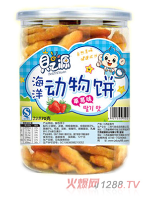 貝之源動(dòng)物餅干草莓味