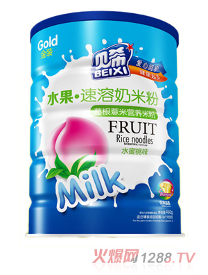 贝希水果速溶奶米粉铁听-水蜜桃葛根
