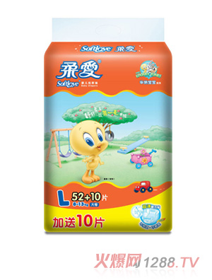 柔爱华纳宝宝纸尿裤(大包装)L码62片
