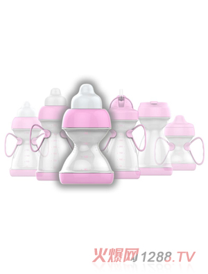 绿糖生活玫瑰色奶瓶180ML