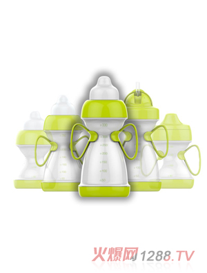 绿糖生活绿色奶瓶330ml