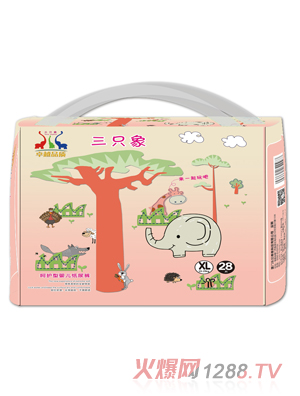 三只象呵护型婴儿纸尿裤XL28片