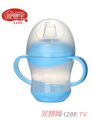 爱婴宝母婴用品 婴幼儿软嘴水杯 儿童鸭嘴式学饮杯160ml