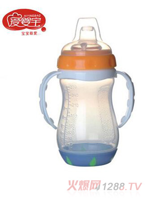 爱婴宝婴儿感温带柄PP学饮杯270ml