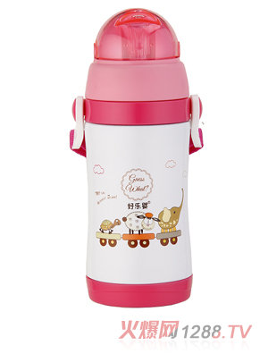 好乐婴背带水杯红色