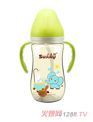 小太阳PPSU时尚印花黄金奶瓶300ML