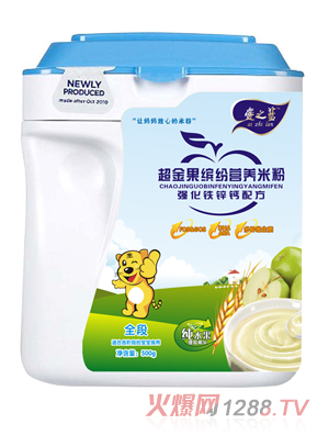 爱之蓝强化铁锌钙配方超金果缤纷营养米粉全段