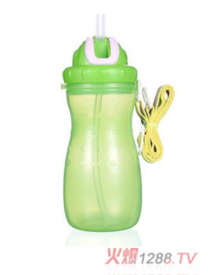 母爱儿童背带学饮杯550ML 淡绿