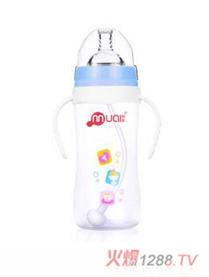 母爱宽口径PP自动奶瓶240ml蓝