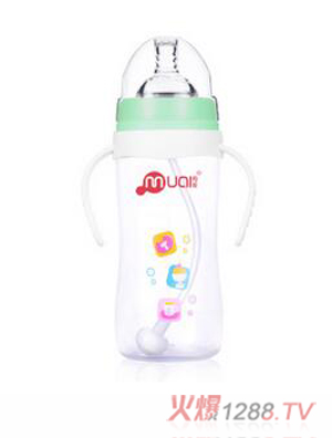 母爱宽口径PP自动奶瓶240ml绿