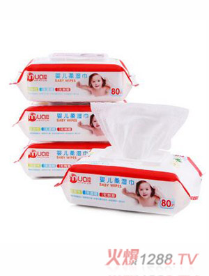 母爱带盖婴幼儿80片装柔湿巾婴幼儿专用品质珍珠螺纹
