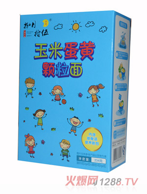 捌月拾伍玉米蛋黄颗粒面234g竖盒