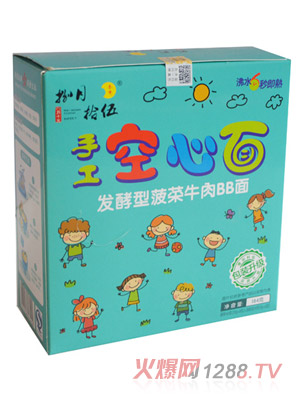 捌月拾伍菠菜牛肉空心面盒装184g