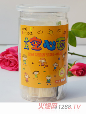 捌月拾伍燕麦胡萝卜空心面罐装正面184g