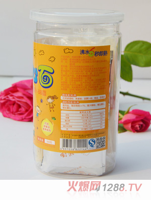 捌月拾伍燕麦胡萝卜空心面罐装背面184g