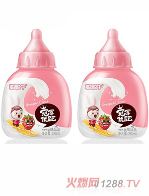 聪聪牛冠军优跑草莓味乳味饮品280ml