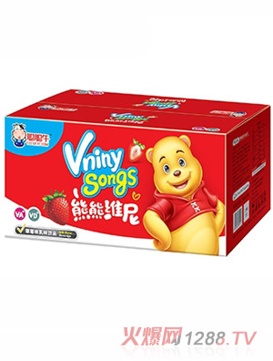 聪聪牛熊熊维尼草莓味乳味饮品箱装