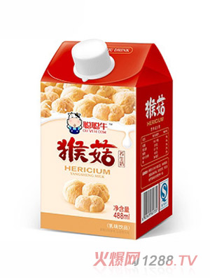 聪聪牛猴菇养生奶屋顶盒