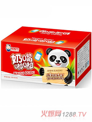 聪聪牛奶嘴嘟嘟草莓味乳味饮料240mlx24瓶